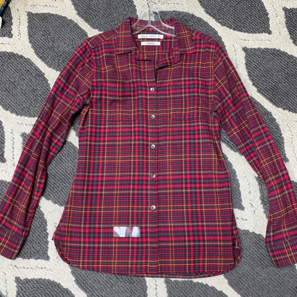 Long Sleeve Pemberton Flannel Button Front Top